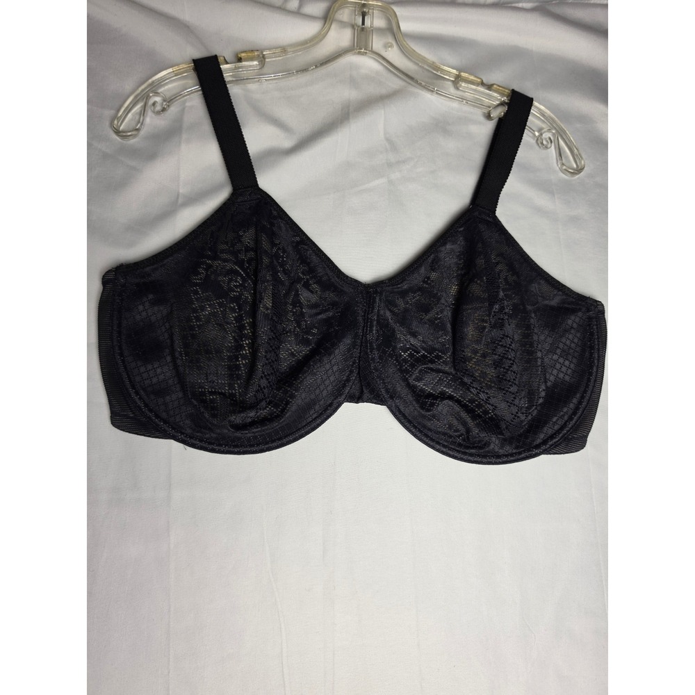 Wacoal Minimizer Underwire Bra Black Lace Full Coverage 857210 Womens 40G